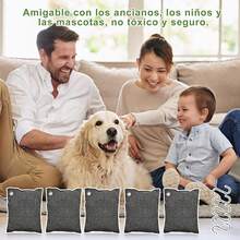 Bolsas de Carbón Activado JAFEN - Absorbente de Olores (5x100g) |   Purificadoras de Bambú Biodegradable |   Para Closet, Zapatos, Baño, Auto, Locker - 1 - Ver 7