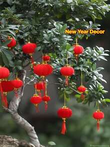 30 sztuk miniaturowych chińskich czerwonych lampionów, chiński ślub, lampion z frędzlami, noworoczny wiszący, świąteczny, dekoracja na domowe przyjęcie, świętowanie w domu, dekoracje festiwalowe, świąteczny styl, akcenty dekoracyjne, trwały materiał, lekka dekoracja, mini dekoracje, wiszące ozdoby, organizatorzy ślubów, gospodarze przyjęć