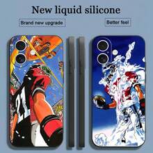 Custodia per telefono compatibile con Eyeshield21 Rugby Comics, morbida, nera e antiurto, compatibile con 17, 16, 15, 14, 13, 12, 11, X, XR, XS, 8 Plus, Mini, Pro e Pro Max