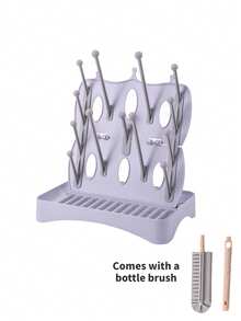 1 Escurridor multifuncional desmontable Material: PP Ligero y portátil Escurridor de tazas Utilizado para escurrir botellas/tazas/platos/vajilla y palillos, etc. Adecuado para el hogar/cocina/baño/habitación del bebé/oficina Estilo moderno y sencillo Diseño de base desmontable Incluye un cepillo desmontable para botellas Fácil de limpiar Fácil de almacenar Incluye ganchos y bandeja También se puede usar como tablero de almacenamiento de escritorio