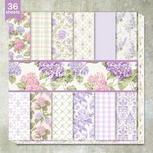 36 Sheets 6inch (Fresh Elegant Hydrangea Background) Scrapbooking Paper, Suitable For Bullet Journals, Collages, Cards, Scrapbooks And Crafts - Mauve Purple - View 8