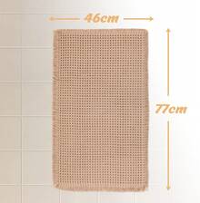 Alfombra De Baño Tejida con Forma De Gofre,Alfombra Antideslizante Tapete para Baño,Super absorbentes,La Alfombra Piso con Diseño Gofre BohemioApto para Baño,Cocina,Pasillo 46x77cm - Blanquecino - Ver 3
