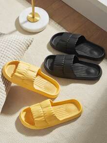 2025春夏新款热销EVA拖鞋，静音防滑，如云朵般舒适，居家浴室皆宜，男女通用，高评价室内家居拖鞋，日常穿着舒适，轻盈透气，适合居家、浴室、海滩等多种场合，网络爆款畅销单品 - 黑色 - 查看 8