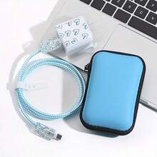 Schwarz umrandetes blaues Herz 6-teiliges Set