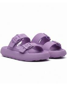 GuGi Unisex Flatform Sandals With Buckles - 中紫紅色 - 查看 6