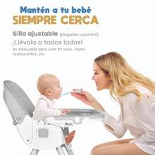 Eating Periquera Chair, For Baby, Multifunctional Folding 2 In 1, Removable Tray - Grey - View 3