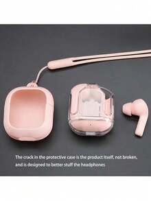 1 Transparent TWS Wireless Bluetooth Earphone, Stereo Wireless Earphone, LED Battery Display, Type-C Charging Case Compatible With All Smartphones, Suitable For Gaming, Music, Outdoor Sports/Business, Adult Use, Capacitive Microphone, Rechargeable 150mAh Battery, Polymer Lithium-Ion