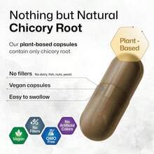 BIO KRAUTER Chicory Fiber Supplement - 1200 Mg Strength - 100 Count - Chicory Root Powder - Inulin Capsules For Digestive Support - Vegan - Flavor NameA - View 4