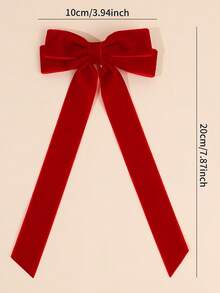 2 piezas Lazos para el cabello para niñas Elegantes Lazos lisos Pinzas de cocodrilo Pinzas para el cabello esponjosas Pasadores de otoño e invierno Pasadores de moda Diarios Pasadores para el cabello Lindos y dulces Accesorios para el cabello para adolescentes - Rojo - Ver 5