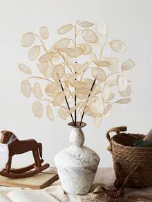 1pc Artificial Eucalyptus Stems Silver Dollar Eucalyptus Leaf Spray Long 27.6" Plants Stems Fake Eucalyptus Leaves Branches For Vase Home Wedding Party Boho Decorations - White - View 6