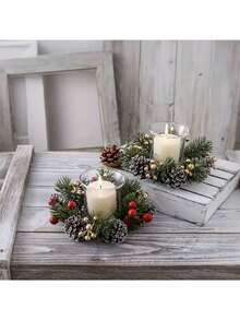 1 pièce Guirlande de décoration de Noël artificielle, Bougeoirs de couronne de Noël, Pommes de pin, Glands, Couronnes de feuilles de pin, Décorations de table, Décorations de chambre, Décorations de Noël, Décorations de fête, Fête de Noël, Fête du Nouvel An Décorations de Noël Décorations de Noël pour la maison Cadeaux de Noël Décoration de chambre Décorations de Noël Décorations de chambre à coucher Cadeaux de bas de Noël Cadeaux pour femmes - Multicolore - Voir 7
