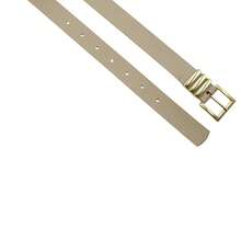 Kit 2 Women's Belt Square Gold Buckle Detailed Loop Current Fashion Winter Summer 96050K2 - 黑色和米色 - 查看 6