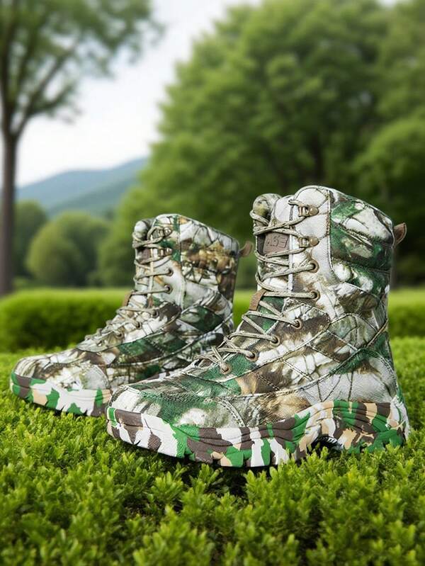 Herren Outdoor Wanderstiefel, hochwertige Bergstiefel, strapazierfähige rutschfeste Wanderschuhe, Trainingsstiefel, Schneestiefel, Paare, Herren Hohe Stiefel, Herren Outdoor Wanderschuhe, Herren Sport Outdoor Wanderstiefel, Sport Freizeitschuhe, grüne Schuhe, khakifarbene Schuhe, Herren Reitstiefel, geeignet für kaltes Wetter im Herbst/Winter, Outdoor Camping, Fotografie, Radfahren, Jagd, Erkundung, abriebfest rutschfest Allgelände-Grip, Größe 39-47 (asymmetrisches Muster)