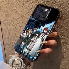 Steins Gate Anime Phone Case Covercompatible with  16,15,14,13,12,11,Pro,XS,Max,Plus,Mini,SE Black Candy Matte Shockproof Cover,Covercompatible with  17 Hülle, 17 pro Hülle, 17 promax Hülle