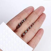 JOERICA Fake Nose Eyebrow Ring Fake Lip Labret Studs Replacement Ball With 40pcs Sticker Faux Nose Studs Non-Piercing Body Jewelry Fake Skin Piercing{Inchcolor_nameinch:InchSilverToneinch} - 銀色調 - 查看 8