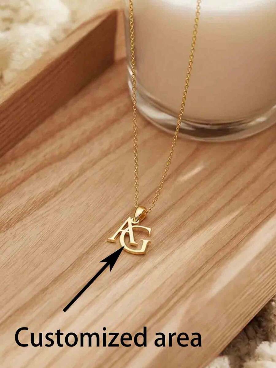 Collar con nombre personalizado - Joyería de acero inoxidable con inicial personalizada, diseño simple y clásico adecuado para uso diario, regalo de cumpleaños único para él o ella, collar de pareja, joyería de alta calidad y duradera, collar personalizado, accesorios de pareja, brillo metálico elegante, personalización de moda juvenil