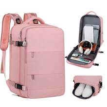 Travel Backpacks, Carry-On Backpacks, Computer Backpacks, Mountaineering Backpacks, Independent Shoe Compartments, Waterproof Outdoor Sports Canvas Backpacks, Casual Backpacks, Travel Essentials - Hồng - Xem 8
