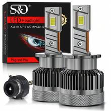 S&D D1S D3S LED Car Headlights Bulbs D1R D2S D3R D4S Led Turbo Lights 6000K 30000LM Auto Lamp Plug&Play HID Conversion Kits