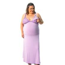 Long And Short Nursing Nightgown Kit With Long Plus Size Robe For Postpartum Pregnant Women, Comfortable - Dusty Purple - View 5