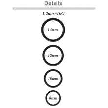20G 18G 16G 14G 12G 10G Surgical Steel Hinged Clicker Segment Nose Rings Hoop Lip Rings Helix Cartilage Daith Tragus Sleeper Earrings Body Piercing For Women Men 6mm 8mm 10mm 12mm 14mm 16mm{Inchcolor_nameinch:InchBlack-16G(1.2mm)-InnerDiameter:8mm10mm12mm14mminch} - 黑色-16G(1.2mm)-內徑:8mm10mm12mm14mm - 查看 3