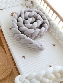 1 件 2M/3M 婴儿床 4 股编织婴儿床围栏保险杠安全防护加厚软垫婴儿床围栏保护器，新生儿床护栏，INS 风格 - 四股 - 查看 11