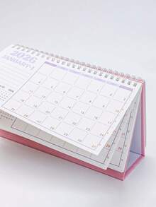 4pca 2025-2026.12，台历，防水线圈台历，韩式清新简约风格台历，用于规划和安排每日、每月计划，家庭和学校文具，学生用品，教师办公用品和返校用品 - 均碼 - 查看 8