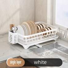 2-Tier Dish Drying Rack, Kitchen Dish Organizer With Chopstick And Cutting Board Holder - Multicolor - View 3