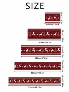 1 Peça Caminho de Mesa Decorativo de Natal, Estampa de Rena e Árvore de Natal, Técnica de Impressão Digital, Decoração de Mesa de Natal, Opções de Tamanho Múltiplo, Material Semelhante a Linho, Adequado para Sala de Estar, Sala de Jantar, Reunião, Festa