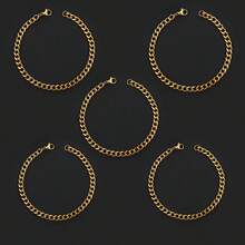 1 件不锈钢链式手链，男女通用朋克配饰礼物，时尚日常穿着