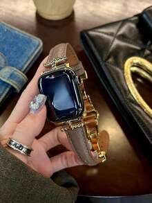 1条柔软皮革表带，兼容，女士运动风格，适用于38mm、40mm、41mm、42mm、44mm、45mm、46mm、49mm表盘尺寸，兼容 Series 10/9/8/7/6/5/4/3/2/1 SE Ultra。