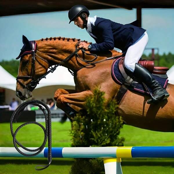 1 pieza Látigo de vaquero occidental - Fusta de montar de cuero sintético, látigo de entrenamiento ecuestre multifuncional con mango ergonómico, para equitación, espectáculos occidentales, disfraces de Halloween - Diseño, regalo perfecto para amantes de los caballos y entusiastas del Oeste, construcción resistente