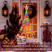 1, USB Powered, With Star Shaped Top Cover, Flashing Pentagram Waterfall Light, 8-Mode LED Light For Holiday Christmas Tree Decoration, Used For Holiday Gifts, Christmas Tree Decoration, Indoor Landscape, Background, Garden, Parties, Weddings, Dances, Carnival Activities, Full Of Vitality Lighting Decoration - Multicolor - View 11