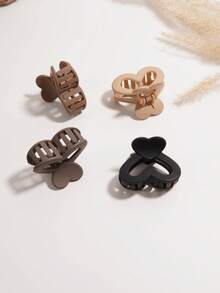 4/5 presilhas de cabelo minimalistas foscas vintage vazadas em formato de coração, novas presilhas de cabelo cor café com leite, acessórios de cabelo, adequadas para o Halloween, presilhas de cabelo de inverno