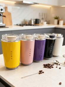 1 pieza Botella de agua de acero inoxidable de 320ml, diseño minimalista, opciones de multicolor, taza de café con aislamiento al vacío con textura suave perfecta, Body de acero inoxidable, a prueba de fugas, aislamiento térmico duradero, taza portátil para café con leche, taza de viaje, taza para té helado, taza de fondo plano con aislamiento al vacío, adecuada para el hogar, la oficina, los viajes por carretera, el camping, el senderismo, los deportes, los picnics, excelente para regalos de negocios y regalos para el hogar