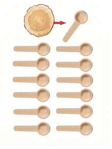 5 peças/10 peças/20 peças/30 peças/40 peças Colheres de Pau de Cabo Longo, Colher de Sopa, Colher de Café, Colher de Geléia, Colher de Condimento para Casa, Cafeteria e Culinária Criativa, Cozinha, Dia dos Namorados, Casamento dos Namorados, Aniversário