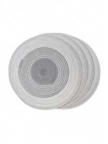 1pc/4pcs/6pcs 15-Inch Round Gradient Woven Placemats, Washable Non-Slip Heat-Resistant Tabletop Mats, Suitable For Home Dining Table Decor, Spring Outdoor Party Holiday Gifts, Christmas Decorations - Multicolor - View 12