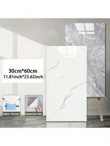 [Autocollants muraux imperméables à motif marbre] 30 pièces Autocollants muraux à motif marbre en mousse épaisse et auto-adhésifs - Papier peint vinyle texturé imperméable et résistant à l'humidité - Installation facile, amovible, design à correspondance droite pour le salon, la cuisine, la salle de bain, la décoration de la maison - Multicolore - Voir 2