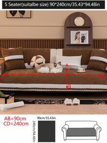 1件装四季通用沙发坐垫套,现代简约防尘防滑雪尼尔沙发垫,可水洗沙发套,保暖防褪色,宠物友好,适用于卧室、办公室、客厅、L型沙发(1/2/3/4座) - 駝色 - 查看 20