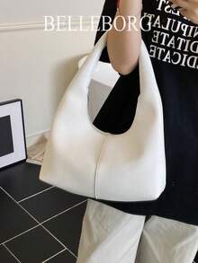 休闲简约大容量轻便百搭女士腋下单肩包 - 白色 - 查看 4