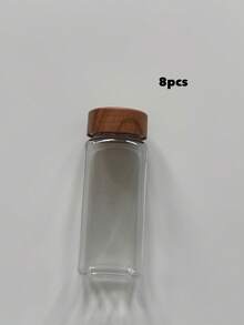 12/24pcs Set Plastic Spice Jars With Pen & Labels, 5.6oz (160g) Square Spice Containers With Plastic Wood Lids, Seasoning Canisters For Spice Racks, Cabinets Or Drawers