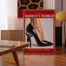 1/6Pcs Set Living Room Decor Retro Girly Canvas Poster – Y2K Fashion Prints, Canvas Wall Decor & Home Decor Living Room Accents, Stylish Leopard Wall Art & Posters For Room Decor, Bold Red Funky Home Decor Statement