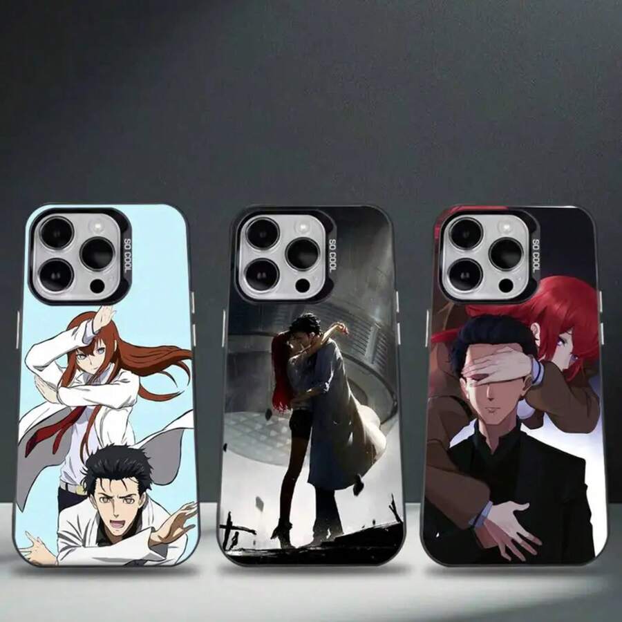 Steins Gate Okabe Anime Phone Case Covercompatible with  16,15,14,13,12,11,8,7,Pro,Max,Plus,Mini,XS,SE Anti Fall Black Matte Hard,Covercompatible with  17 Hülle, 17 pro Hülle, 17 promax Hülle
