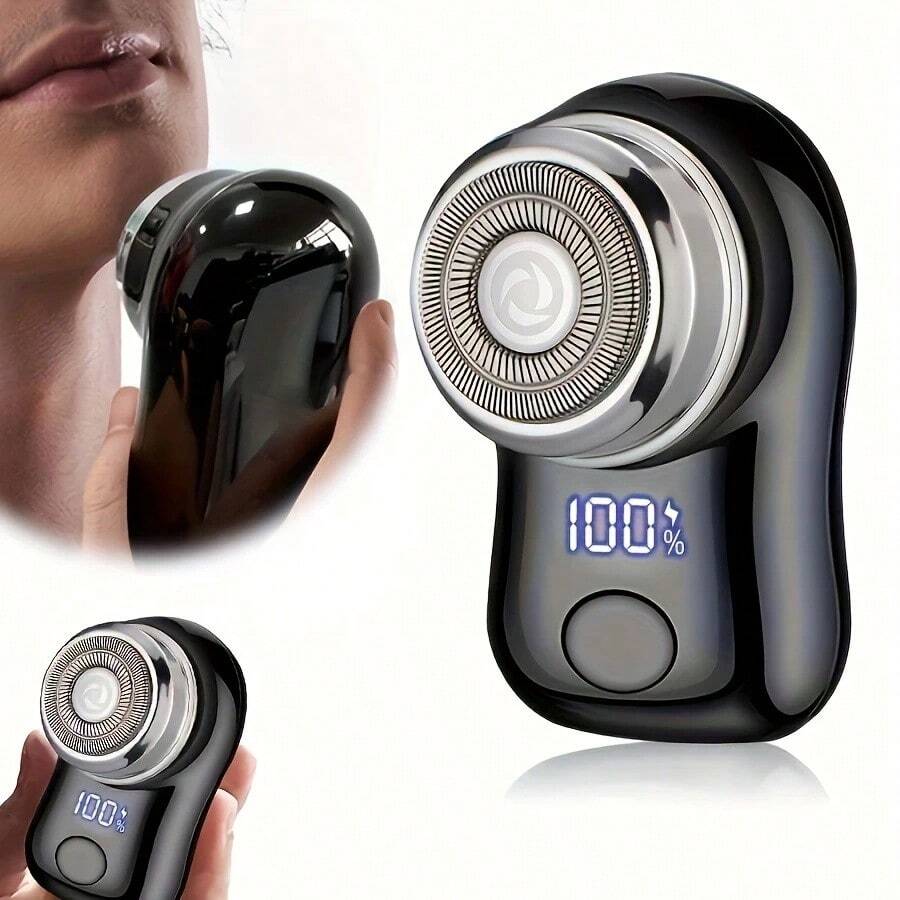Men's Electric Shaver, USB Charging, Digital Display, Compact And Portable, Ideal For Business Travel. Perfect Holiday Gift. - 黑色 - 查看 1