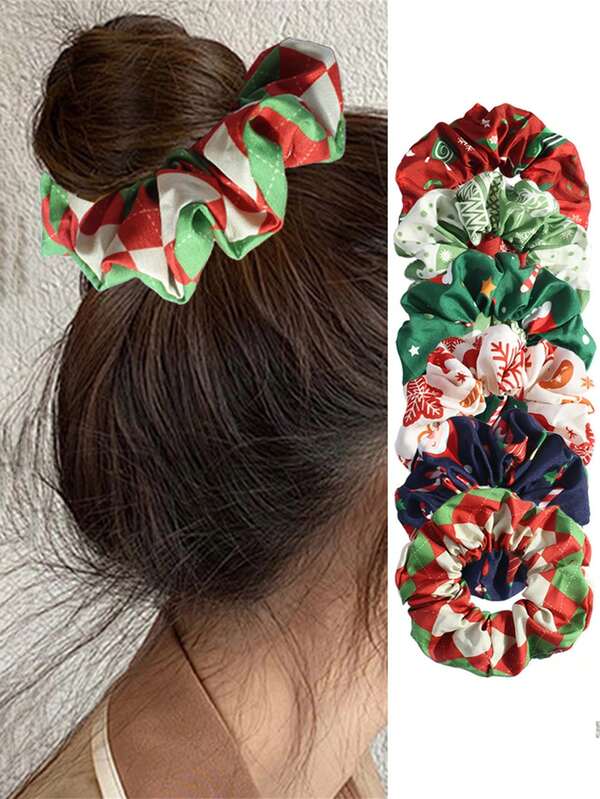 6 قطع/1 قطعة شريط رأس مرن ناعم بشكل نجمة الثلج وشجرة عيد الميلاد، ربطات شعر، إكسسوارات شعر مناسبة للنساء والفتيات، للأعياد وحفلات عيد الميلاد