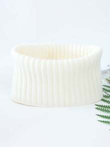 1件秋冬羊绒颈套，可作围巾和头巾使用，男女通用，加厚保暖针织护颈围巾，多功能头巾围巾套装，时尚发饰，女士发带 - 圍脖髮帶 - 查看 5