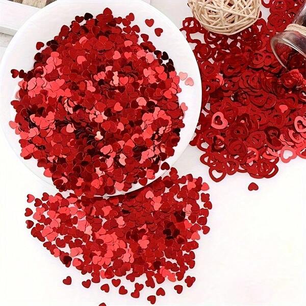 300/3000/6000 piezas Guirnalda de corazones rojos - Decoraciones para fiestas de boda y San Valentín, dispersión de mesa, elaboración de tarjetas - Decoraciones elegantes de mesa, decoraciones de fiesta - Material de PVC duradero - Adecuado para el Día de San Valentín, aniversario, cumpleaños, eventos de negocios - Suministros de fiesta romántica, celebraciones festivas, detalles decorativos, decoraciones duraderas, suministros de celebración, organizadores de eventos