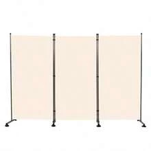 Room Divider 6FT Folding Privacy Screens 4 Panel Partition Room Dividers w/Freestanding Design Portable Wall Divider for Room Separtation Fabric Screen Panel for Home Office School Dorm - Crema+3 Panel-Camino Circular - Ver 7