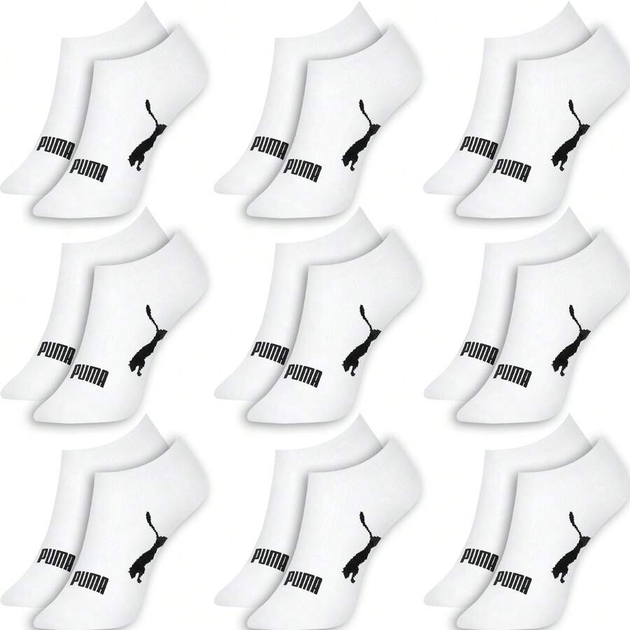 Kit 9 Pairs Puma Socks Low Top Sneakers Original - Todas Brancas - View 1