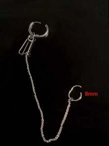 1PC Stainless Steel Chain Linked Earring Hinged Lip Ring Fake Piercing Lip Clip Anime Nana Style Punk Jewelry Body Piercing