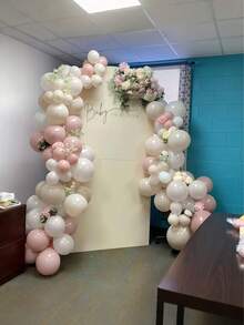 30/60pcs Soft Color Balloon Set - Elegant Peach, Beige, White, Gold, Pink Latex Balloons, Suitable For Helium Inflation, With Clear Strings, Ideal For Birthday, Wedding, Bridal Party Decoration - Multicolor - View 3